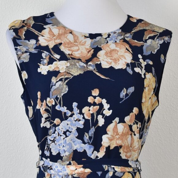 Lauren Ralph Lauren Floral Belted Crepe Midi Dress - 4 - Picture 2 of 8